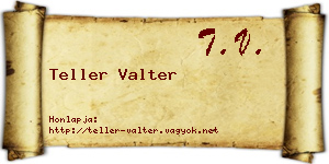 Teller Valter névjegykártya